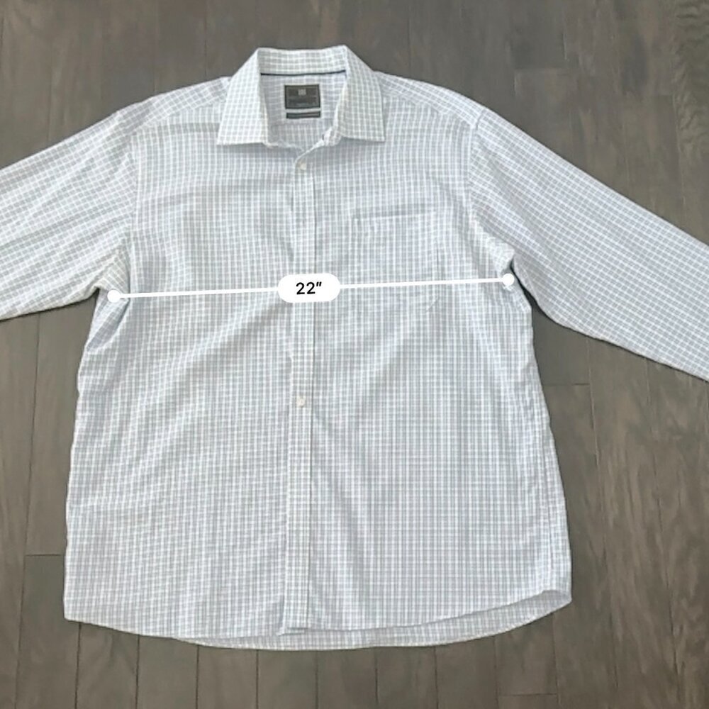 Marks & Spencer Blue, Purple & White Checked Men's Dress Shirt  100% Cotton - Picture 12 of 14